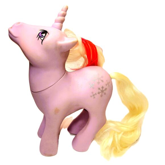 1984 Vintage My Little Pony G1 Unicorn "Powder" Hasbro Glitter Snowflakes - Picture 7 of 7